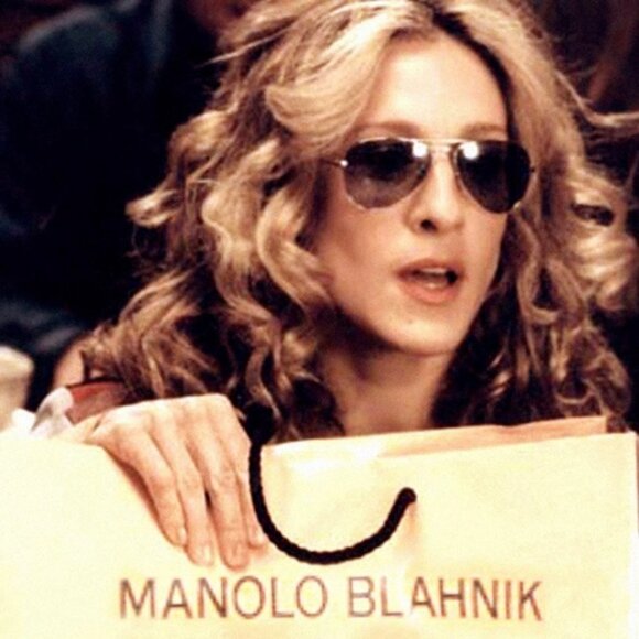 Manola Blahnik London New York Camel Brown Leather Italian Ostrich Pumps Size 37 - Picture 1 of 12